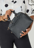 Textured Faux Leather Satchel
