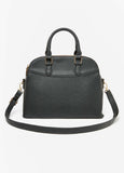 Textured Faux Leather Satchel