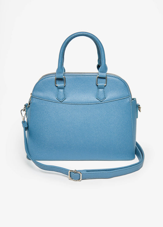 Textured Faux Leather Satchel