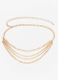Layered Gold Tone Chain Belt