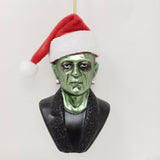 Frankenstein Santa Glass Ornament