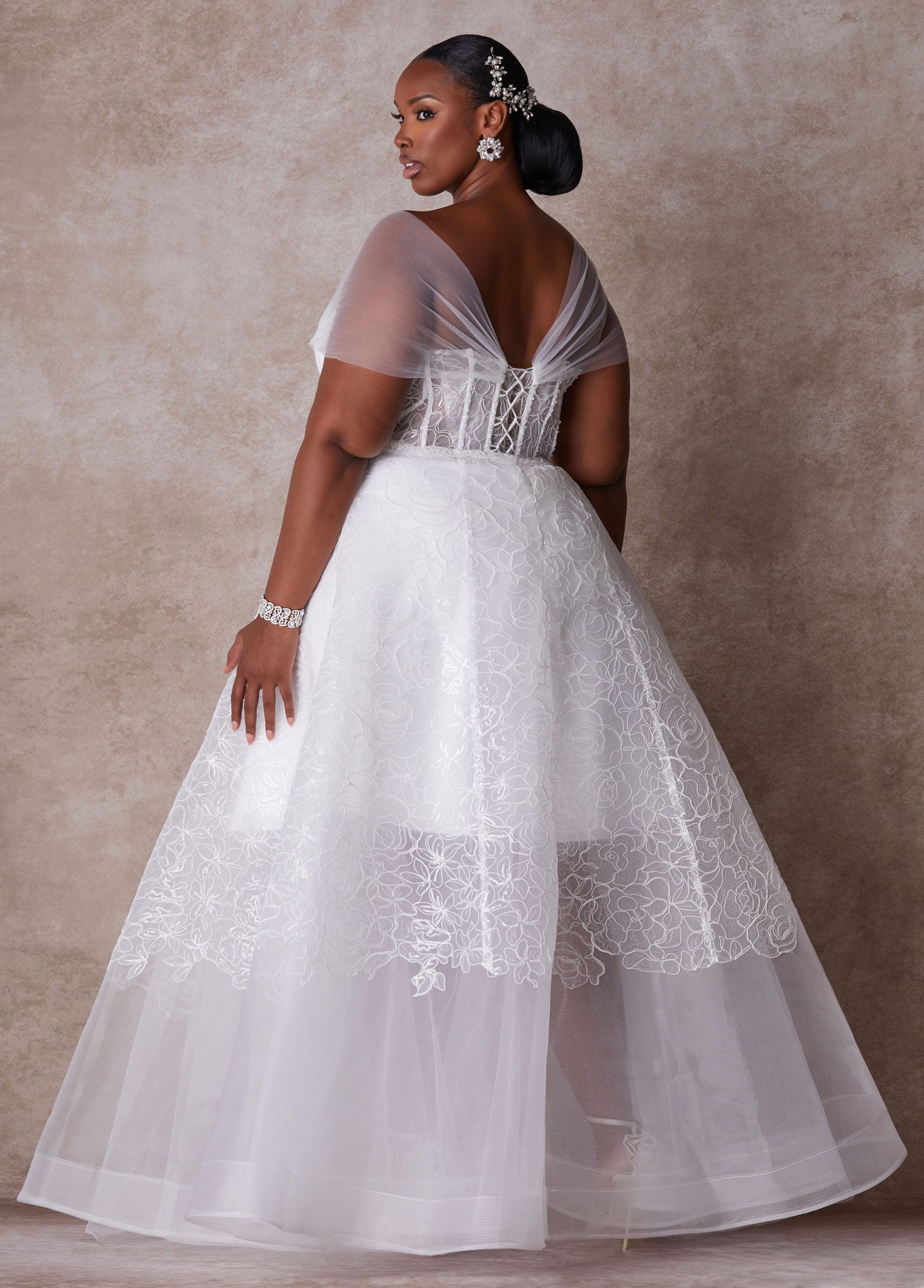 princess wedding dress plus size Modern Princess Plus Size Ballgown Wedding Dress with Corset-Style Bodice