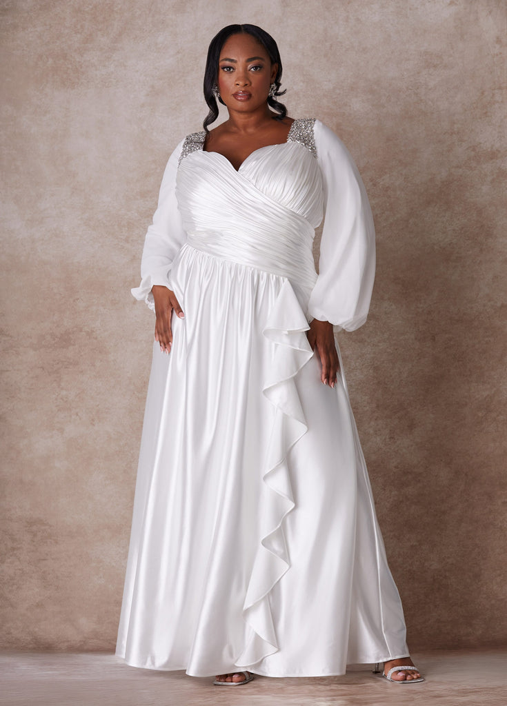 Plus Size Wedding Gown Plus Size Sheath Gown Plus Size Bridal Fashion – Ashley Stewart