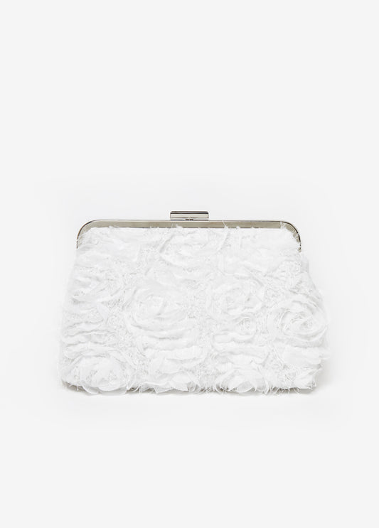 Trendy rosette clutch evening bags affordable luxury shoulder bag
