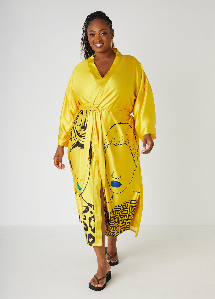 Pardon My Fro™ Mahogany Kimono