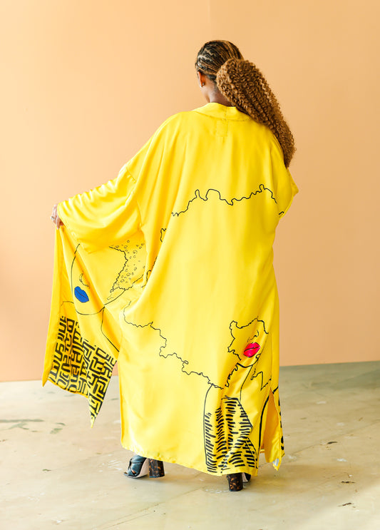 Pardon My Fro™ Mahogany Kimono