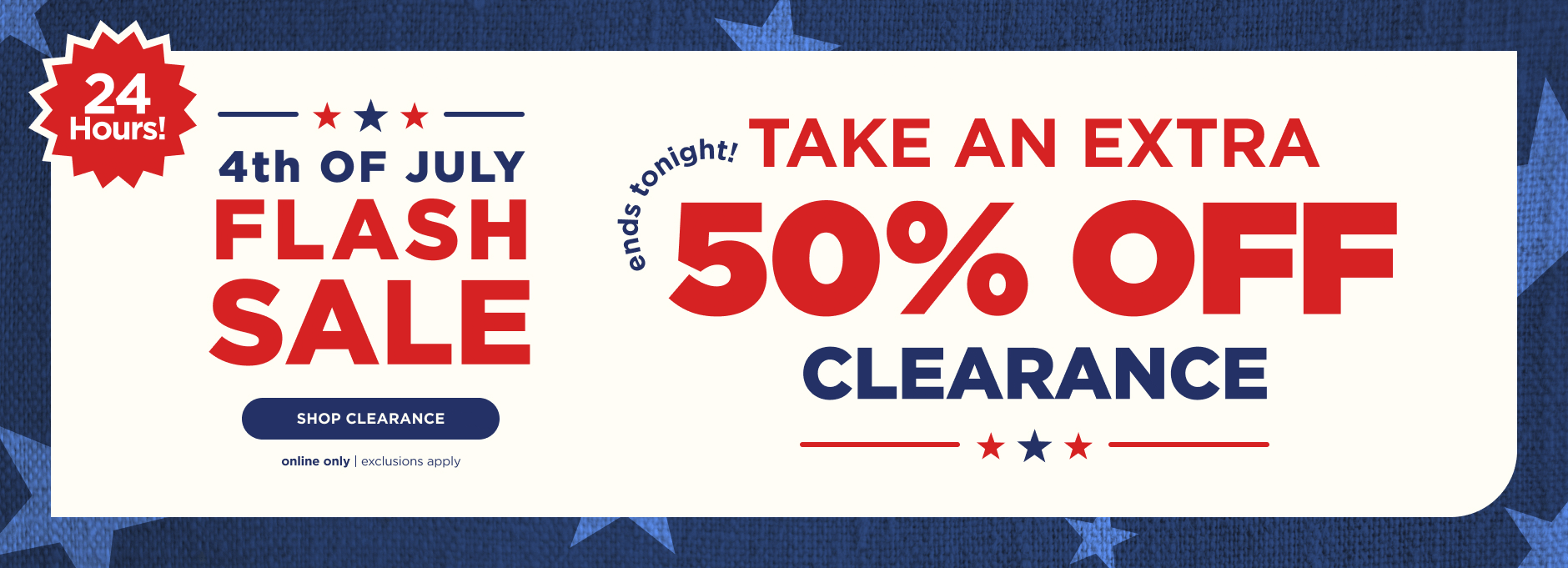 Extra 50% Off Clearance