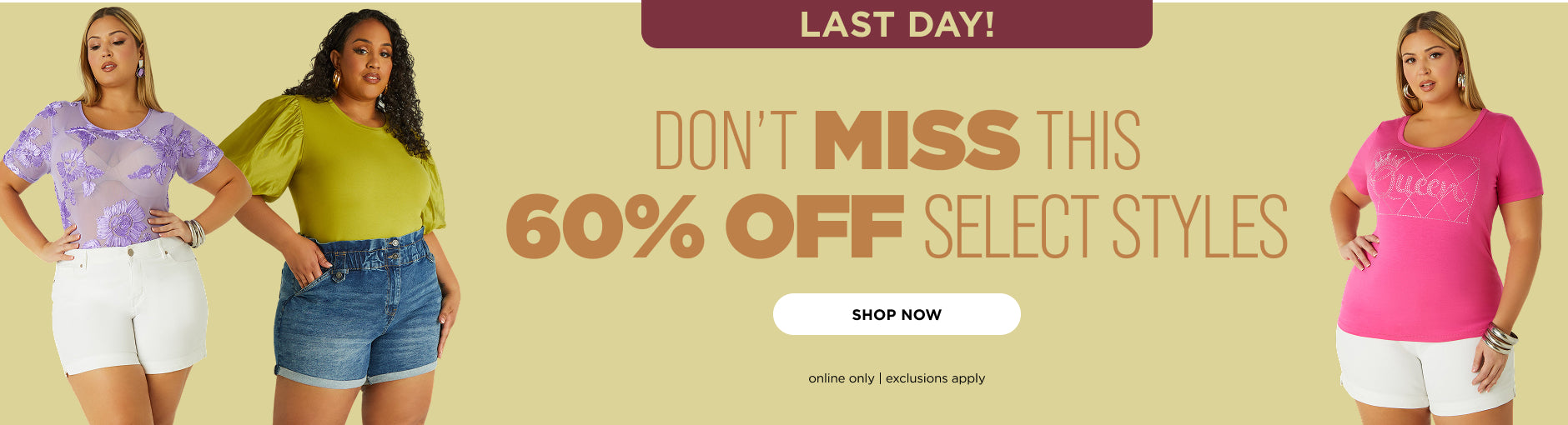 60% off Select Styles