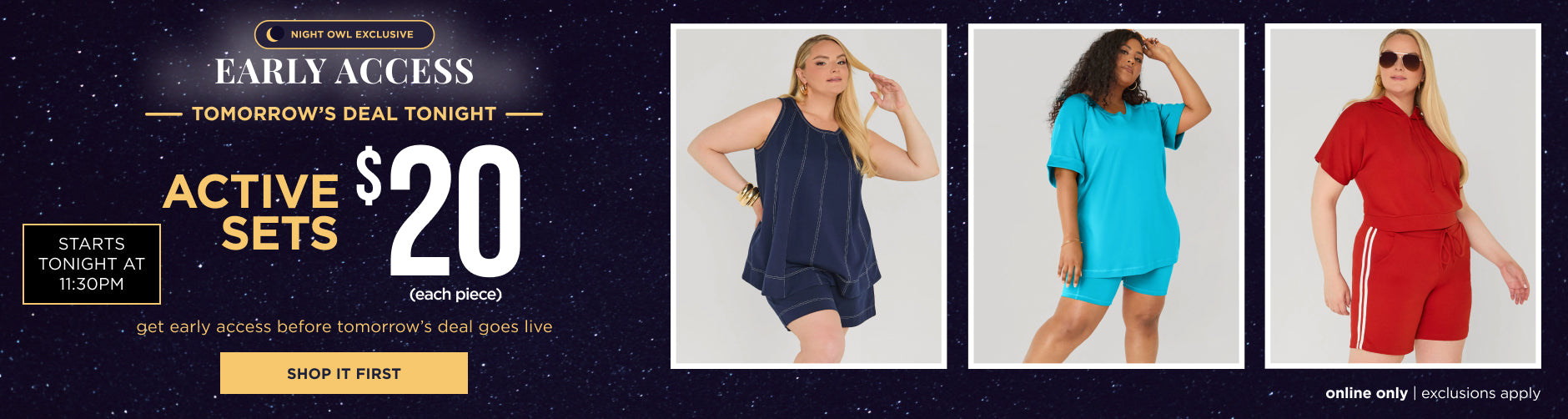 Active Sets $20 each piece. Shop Now