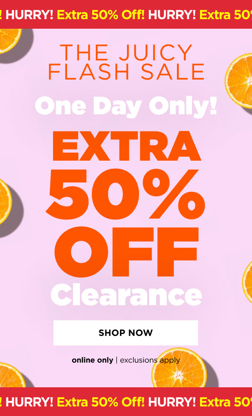 Online only. Extra 50% off clearance flash sale