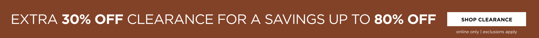 Extra 30% off Clearance