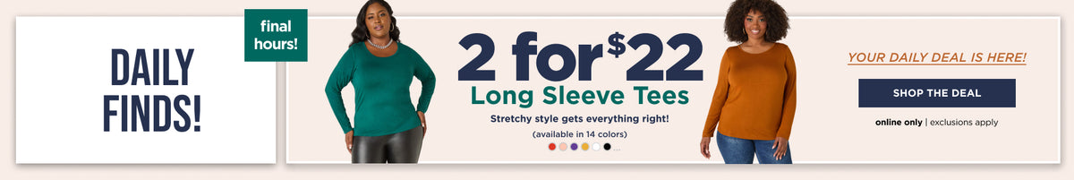 DAILY DEAL: 2 for $22 long sleeve tees
