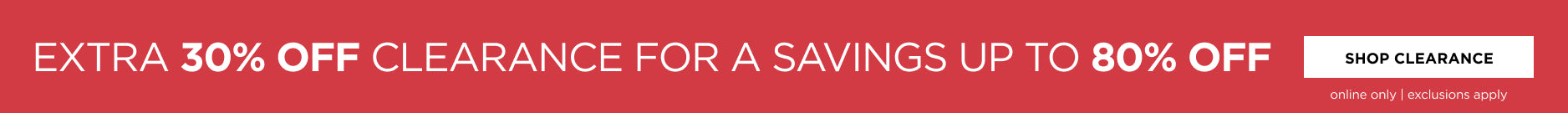 Extra 30% off Clearance