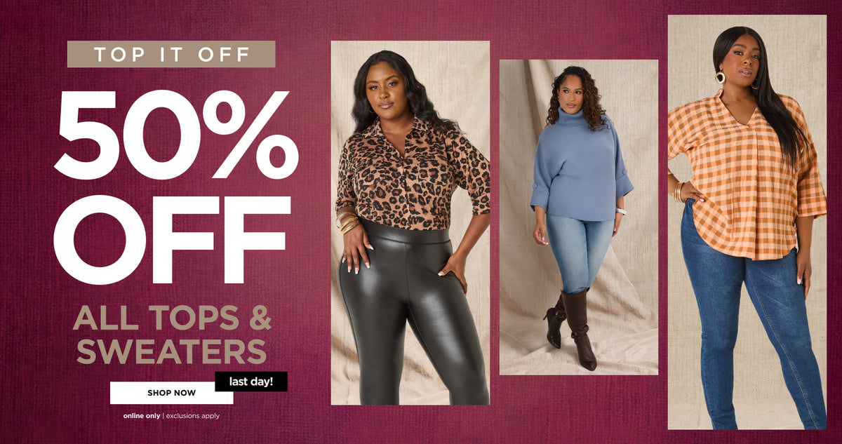 50% off All tops and Sweaters Shop Now