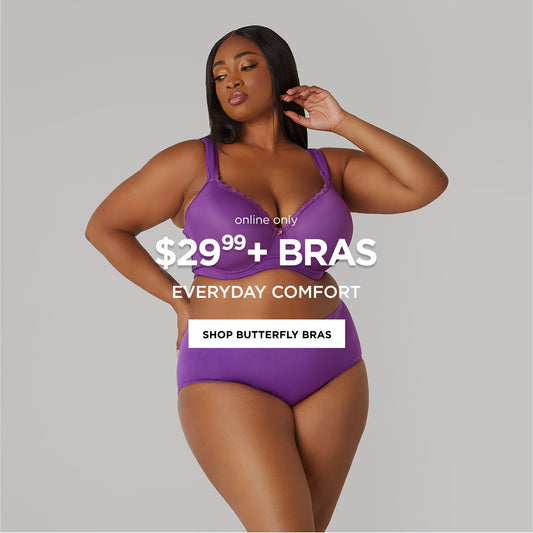 Online only. $29.99+ butterfly bras