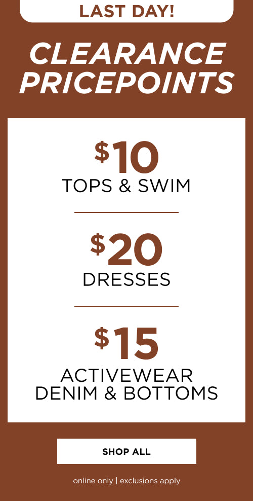 Starting at $10 Tops, Swim, Dresses & More