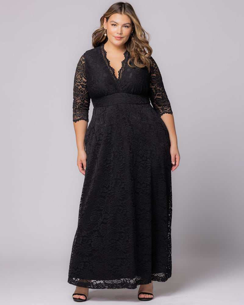 Plus Size Maria Lace Evening Gown