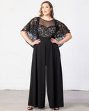 Alluring Sequins Lace Paneled Jumpsuit