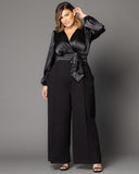 Refined Satin Paneled Jumpsuit