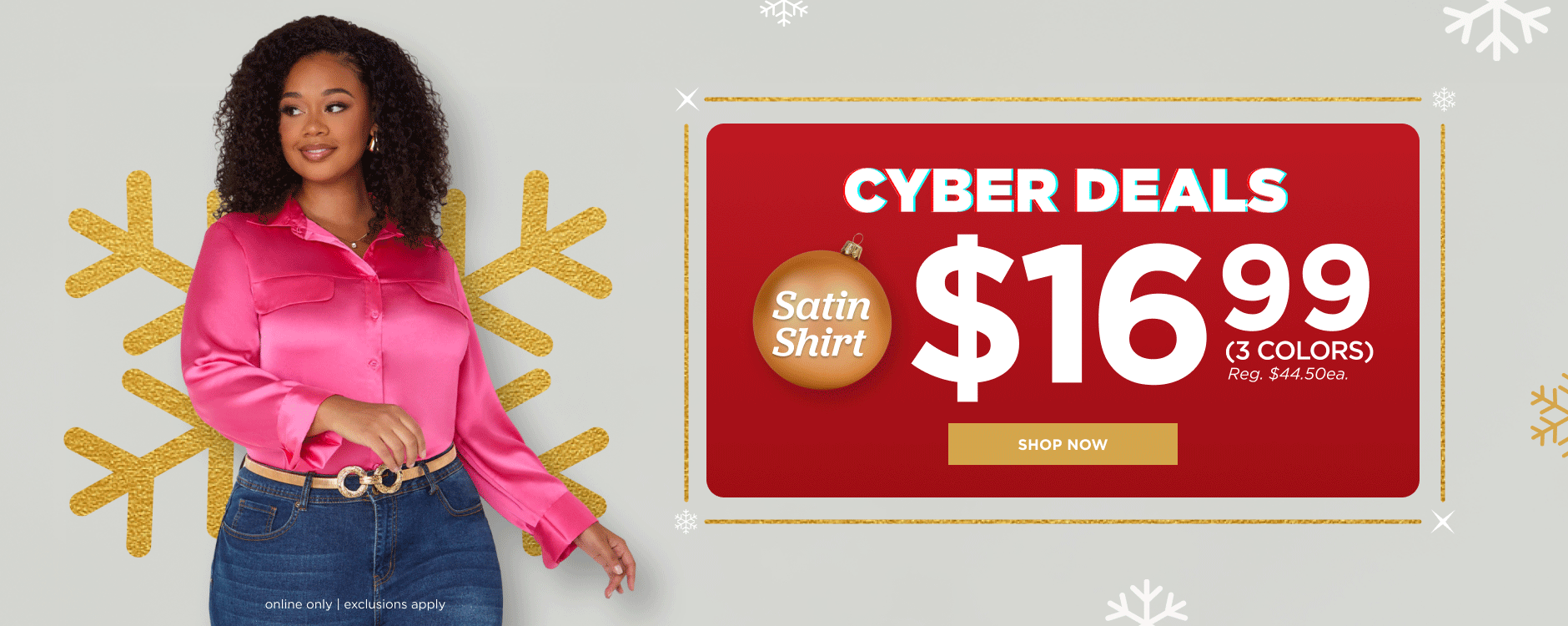 Cyber Deals $16.99 Satin Shirt