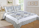 3 Piece Patchwork Reversible Quilt Set