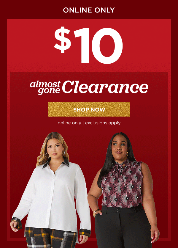 Almost Gone $10 Clearance