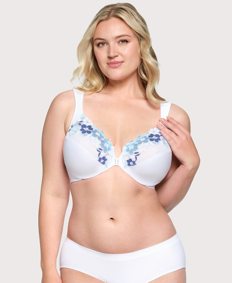 Plus Size Front-Closure Cotton WonderWire Bra
