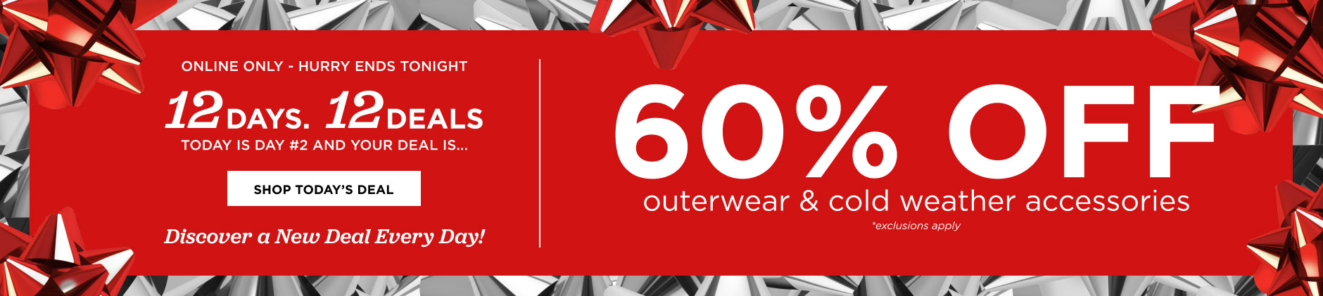 60% off Outerwear & Cold Weather Accessories
