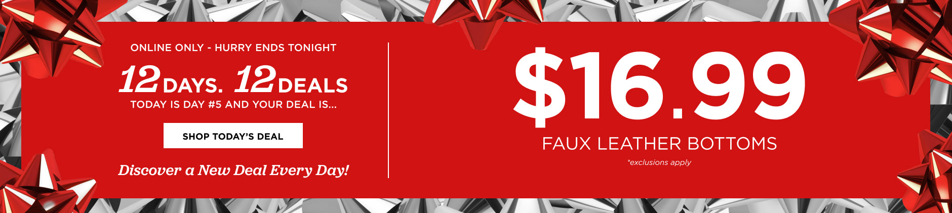 $16.99 Faux Leather Bottoms