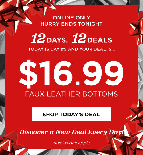 $16.99 Faux Leather Bottoms