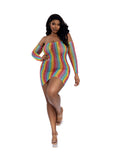 Dreamgirl Rainbow Arm Warmers And Mini Dress