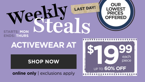 Activewear at $19.99