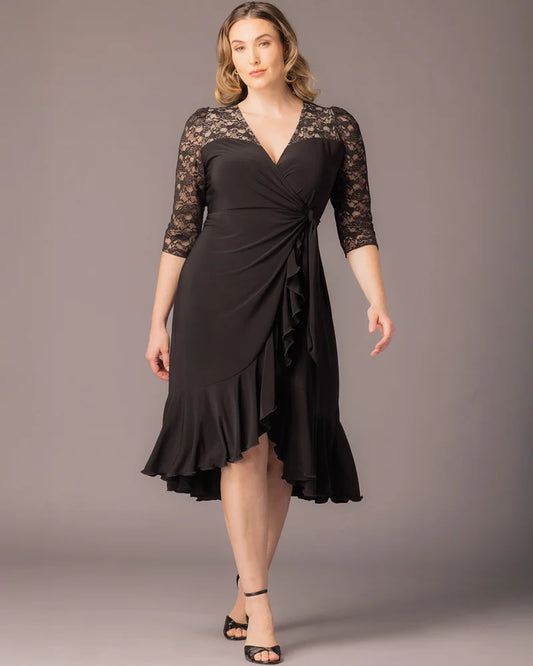 Lavish Lace Wrap Dress