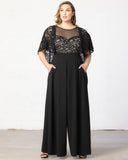 Alluring Sequins Lace Paneled Jumpsuit