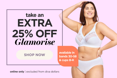Online only. Extra 25% off glamorise bras. Shop now