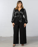 Refined Satin Paneled Jumpsuit