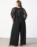 Alluring Sequins Lace Paneled Jumpsuit
