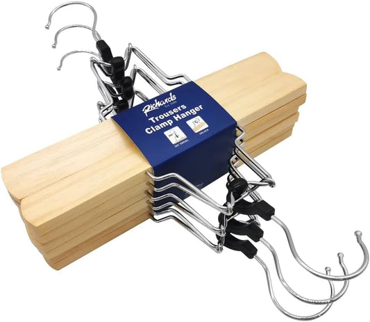 Set Of 6 Trouser Clamp Hangers