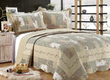 Floral Patchwork Reversible Quilt Set