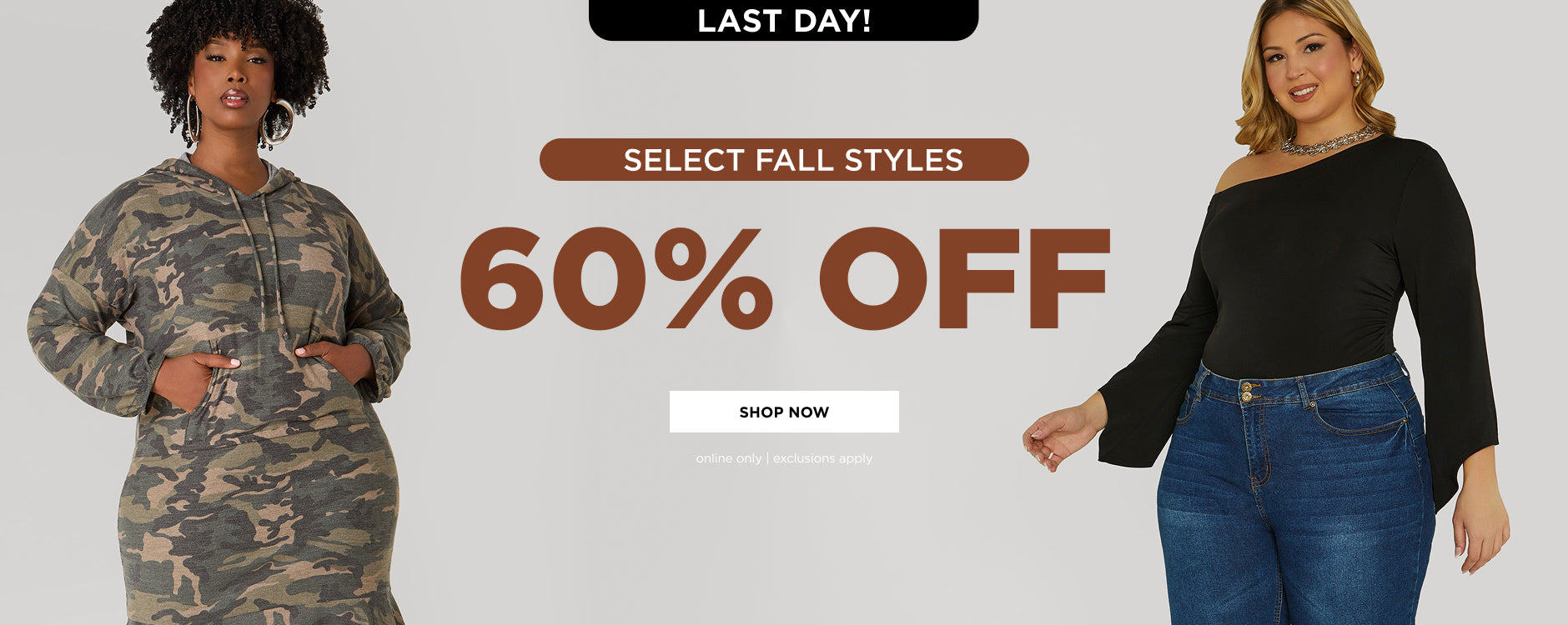 Online only. 60% off select fall styles