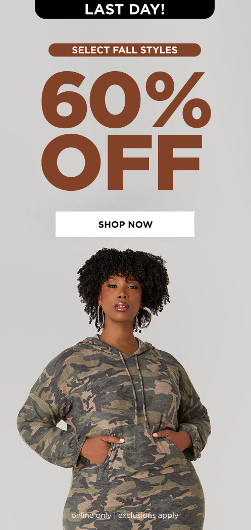 Online only. 60% off select fall styles