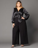 Refined Satin Paneled Jumpsuit
