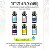 Pursonic 6 Pack Pure Essential Aromatherapy Oils Blends