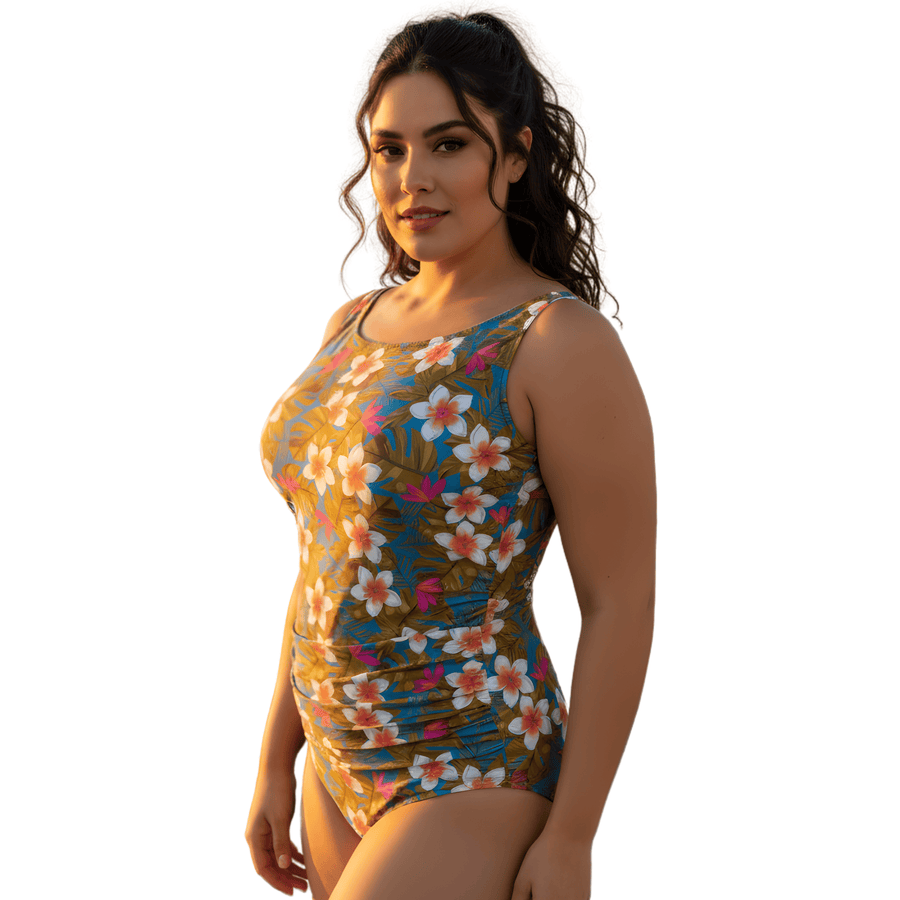 Plus Size InstantFigure Hawaii High Neck Swimsuit