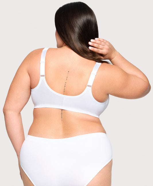 Front-Closure Stretch Lace WonderWire Bra White