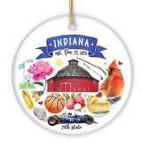 Indiana State Ornament
