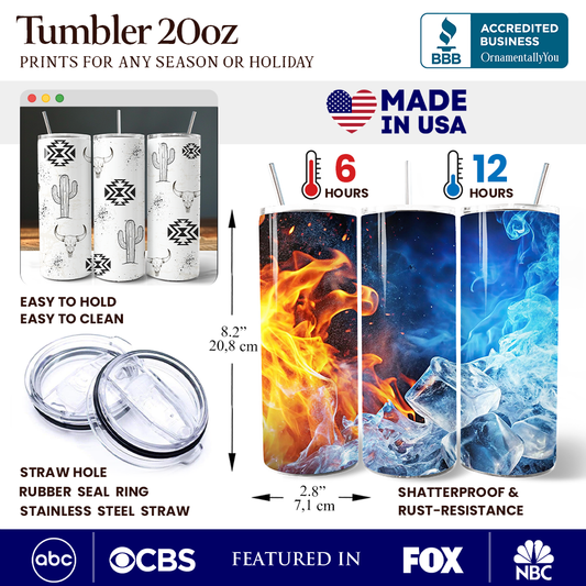Western Print 20oz Tumbler