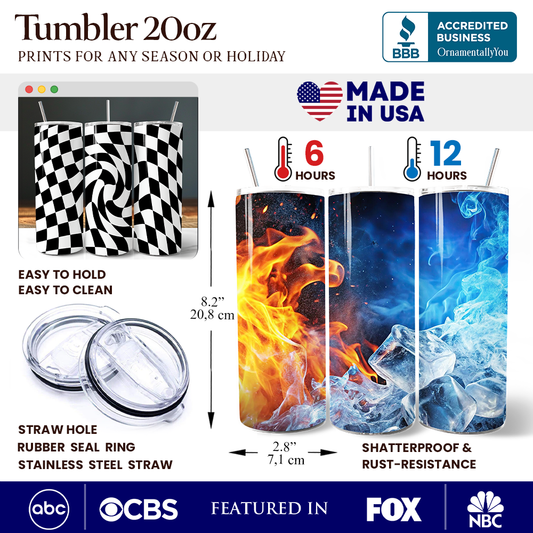 Swirl Checkerboard 20oz Tumbler