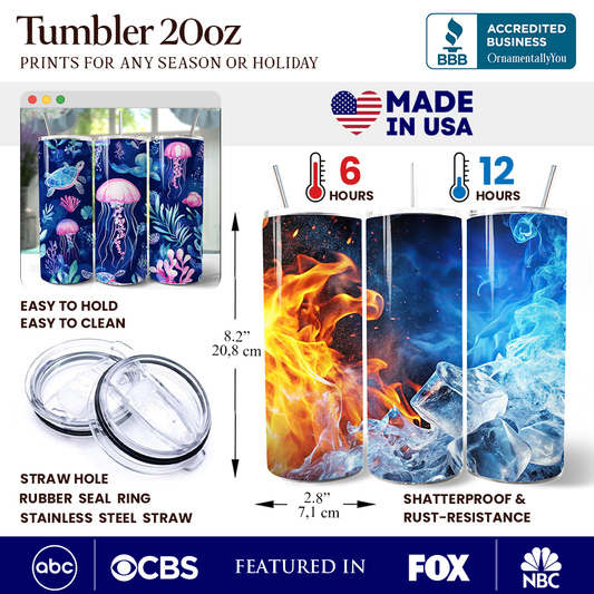 Jellyfish And Sea Turtle 20oz Tumbler