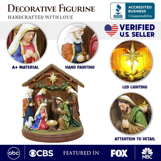 Radiant Nativity Scene Figurine